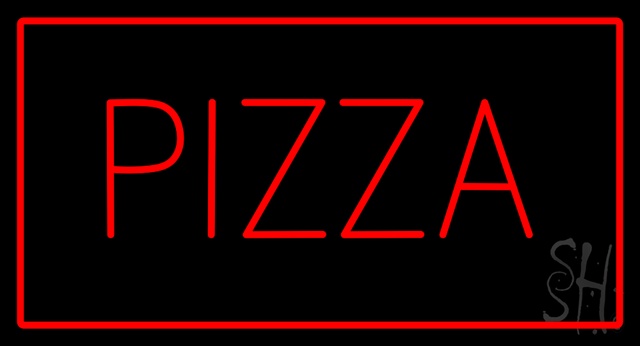 Sign Store N100-2675-clear Red Pizza With Red Border Animated Clear Backing Neon Sign- 37 x 20 x 1 In.