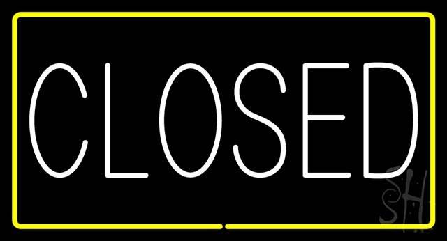 Sign Store N100-2695-clear Closed Rectangle Yellow Clear Backing Neon Sign- 37 x 20 x 1 In.