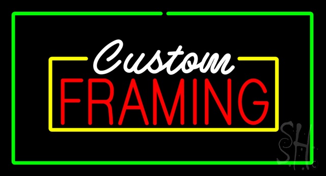 Sign Store N100-2742-clear Custom Framing Flashing Green Border Clear Backing Neon Sign- 37 x 20 x 1 In.
