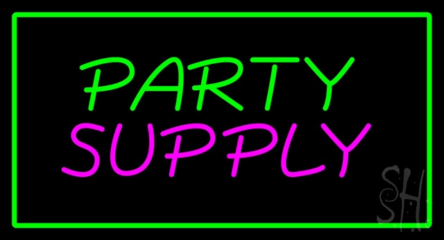 Sign Store N100-2768-clear Party Supply Green Rectangle Clear Backing Neon Sign- 37 x 20 x 1 In.