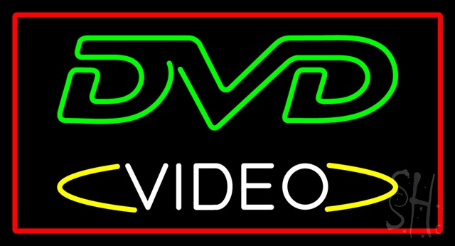 Sign Store N100-2818-clear Dvd Video Rectangle Red Clear Backing Neon Sign- 37 x 20 x 1 In.