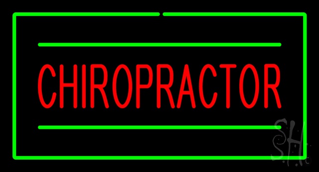 Sign Store N100-2858-clear Chiropractor Rectangle Green Clear Backing Neon Sign- 37 x 20 x 1 In.