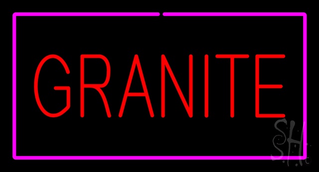 Sign Store N100-2886-clear Granite Rectangle Purple Clear Backing Neon Sign- 37 x 20 x 1 In.