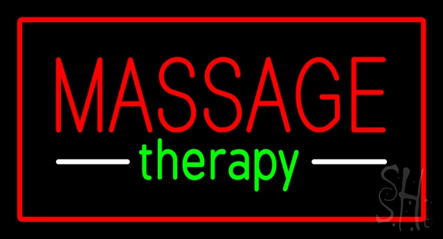 Sign Store N100-2908-clear Red Massage Therapy Red Border Clear Backing Neon Sign- 37 x 20 x 1 In.