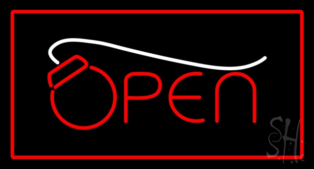 Sign Store N100-2929-clear Open Rectangle Red Clear Backing Neon Sign- 37 x 20 x 1 In.