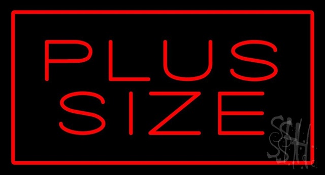 Sign Store N100-2942-clear Red Plus Size Red Border Clear Backing Neon Sign- 37 x 20 x 1 In.