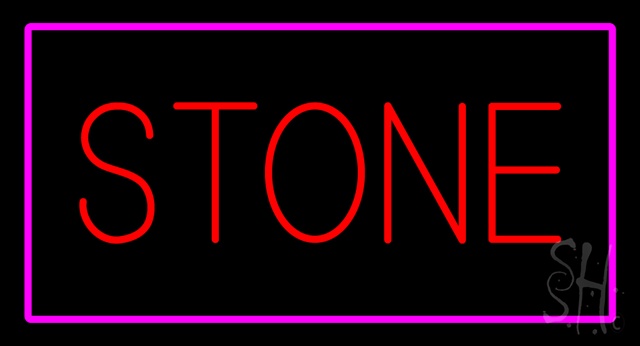 Everything Neon N100-2960 Stone Rectangle Purple LED Neon Sign 13 x 24 - inches