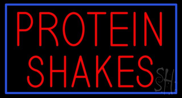 Sign Store N100-3668-clear Red Protein Shakes With Blue Border Clear Backing Neon Sign- 37 x 20 x 1 In.