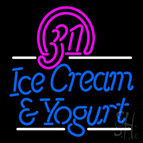 Sign Store N100-3747-clear Baskin Robins 31 Flavors Authentic Clear Backing Neon Sign- 24 x 24 x 1 In.