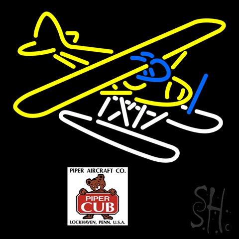 Sign Store N100-3768-clear Piper Cub Float Plane Look Clear Backing Neon Sign- 24 x 24 x 1 In -  The Sign Store