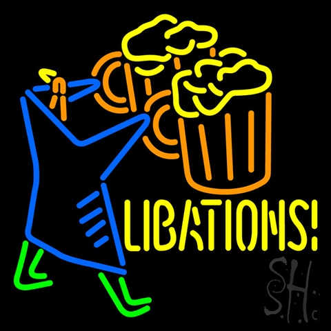 Sign Store N100-3780-clear Libations Clear Backing Neon Sign- 24 x 24 x 1 In.