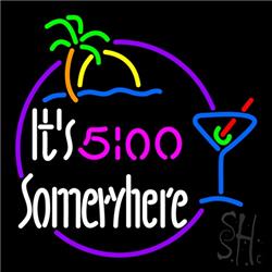 Sign Store N100-3834-clear Its 500 Somewhere Martini Glass Clear Backing Neon Sign- 24 x 24 x 1 In.