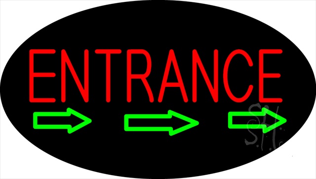 Everything Neon N100-2463 Entrance Animated with Arrow Neon Sign 17" Tall x 30" Wide x 3" Deep -  The Sign Store