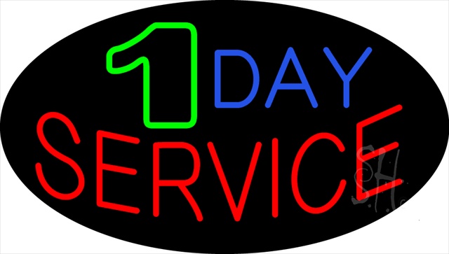 Everything Neon N100-2492 1 Day Service Flashing Neon Sign 17" Tall x 30" Wide x 3" Deep -  The Sign Store