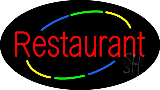 Everything Neon N100-2573 Multi Colored Restaurant Animated Neon Sign 17" Tall x 30" Wide x 3" Deep