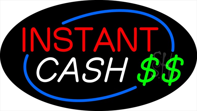 Everything Neon N105-0337 Instant Cash Animated Neon Sign 17" Tall x 30" Wide x 3" Deep -  The Sign Store