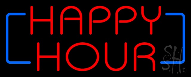 Everything Neon N100-0543 Happy Hour Neon Sign 13" Tall x 32" Wide x 3" Deep