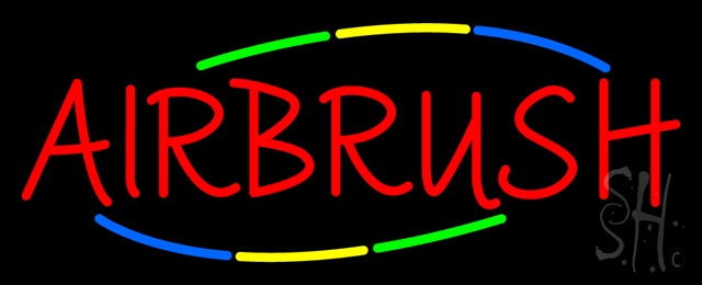 Sign Store N100-0588-clear Deco Style Multi Colored Airbrush Clear Backing Neon Sign- 32 x 13 x 1 In.