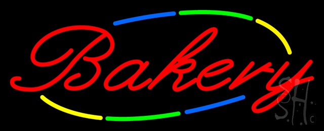 Everything Neon N100-0599 Multicolored Cursive Bakery Neon Sign 13" Tall x 32" Wide x 3" Deep
