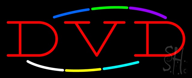 Sign Store N100-0651-clear Multicolored Deco Style Dvd Clear Backing Neon Sign- 32 x 13 x 1 In.