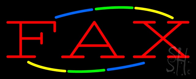 Sign Store N100-0658-clear Multi Colored Fax Clear Backing Neon Sign- 32 x 13 x 1 In.