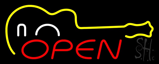 Everything Neon N100-0719 Music Open Neon Sign 13" Tall x 32" Wide x 3" Deep