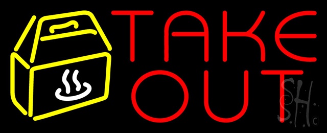 Everything Neon N100-0778 Take Out Neon Sign 13" Tall x 32" Wide x 3" Deep