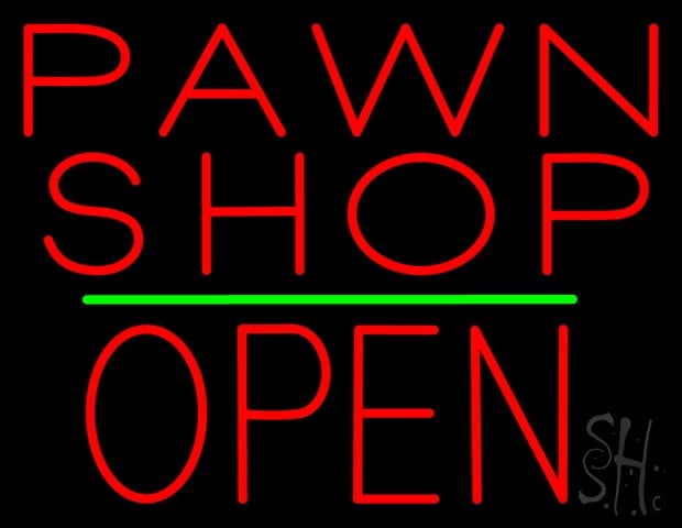 Everything Neon N100-4030 Pawn Shop Block Open Green Line LED Neon Sign 15 x 19 - inches -  The Sign Store