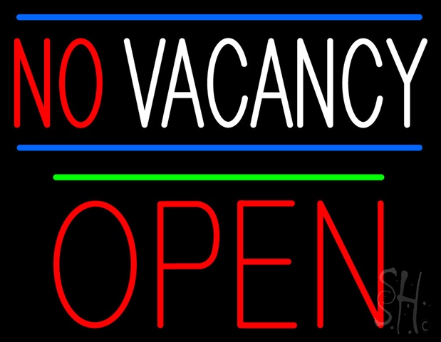 Sign Store N100-4287-clear No Vacancy Block Red Open Green Line Clear Backing Neon Sign- 31 x 24 x 1 In.