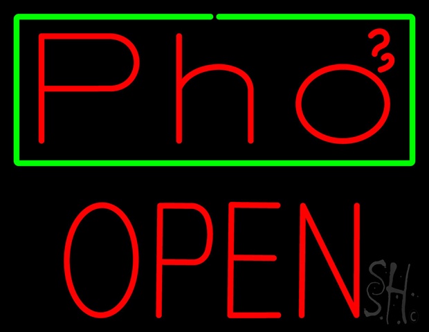 Sign Store N100-4419-clear Pho With Green Border Block Open Clear Backing Neon Sign- 31 x 24 x 1 In.