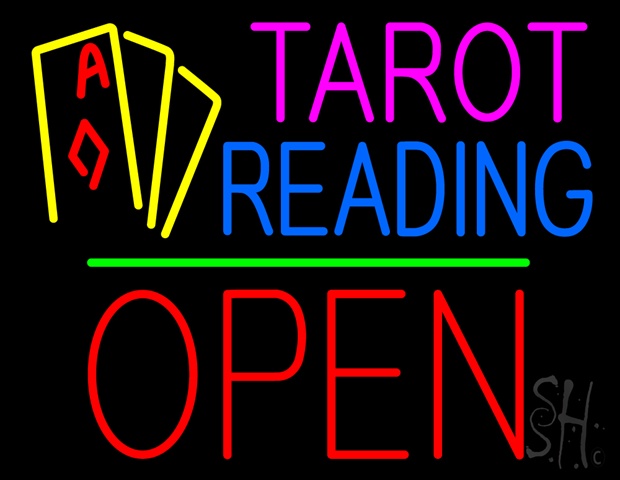 Everything Neon N100-4473 Tarot Reading Open Block Green Line LED Neon Sign 15 x 19 - inches