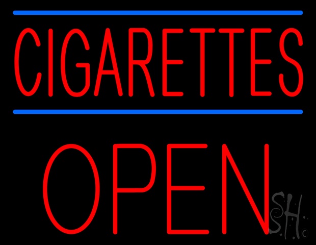 Sign Store N100-4597-clear Red Cigarettes Open Block Clear Backing Neon Sign- 31 x 24 x 1 In.