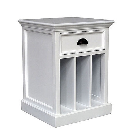 Halifax White Mahogany Nightstand- 1 Drawer