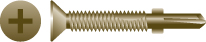 Picture of Strong-Point R314W 0.25-20 x 3.25 in. Phillips Flat Head Reamer With Wings Screws  W.A.R. Coated  Box of 1 000