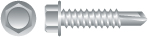 Strong-Point 4H1220 12-14 x 1.25 in. 410 Stainless Steel Unslotted Indented Hex Washer Head Screws Passivated and Waxed Box of 3 000