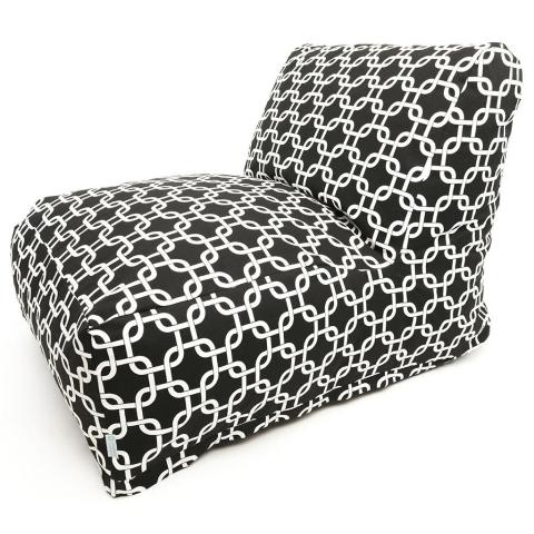 Majestic Home Black Links Bean Bag Chair Lounger