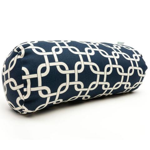 Majestic Home Navy Blue Links Round Bolster