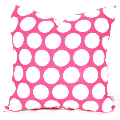 Majestic Home Hot Pink Large Polka Dot Large Pillow