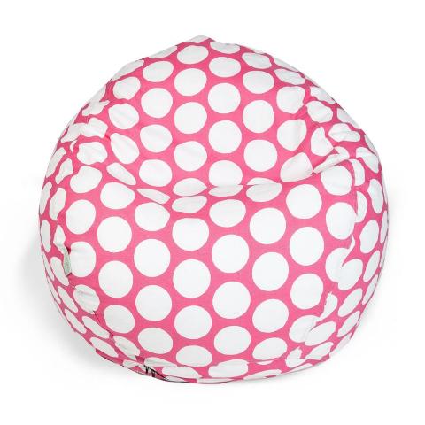 Majestic Home Hot Pink Large Polka Dot Small Classic Bean Bag