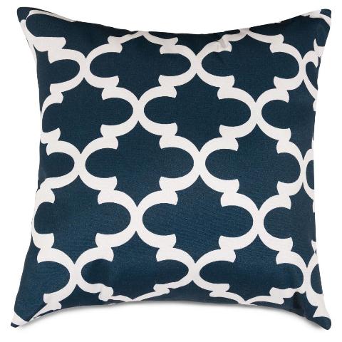 Majestic Home Navy Trellis Large Pillow