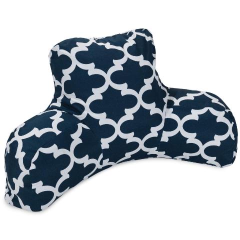 Majestic Home Navy Trellis Reading Bean Bag Pillow