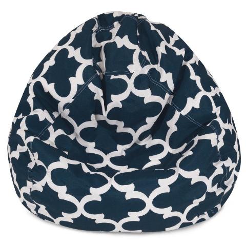 Majestic Home Navy Trellis Small Classic Bean Bag