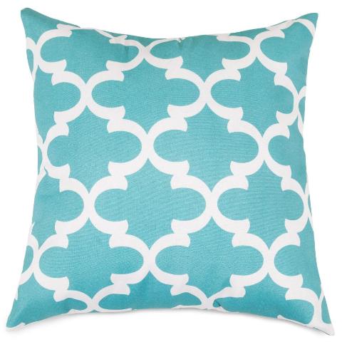 Majestic Home Teal Trellis Extra Large Pillow