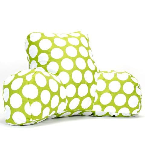 Majestic Home Hot Green Large Polka Dot Reading Bean Bag Pillow