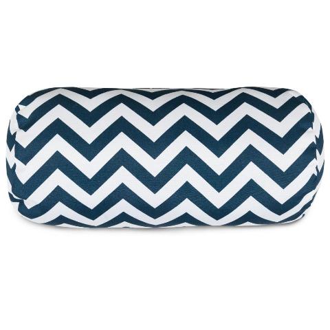 Majestic Home Navy Chevron Round Bolster Pillow