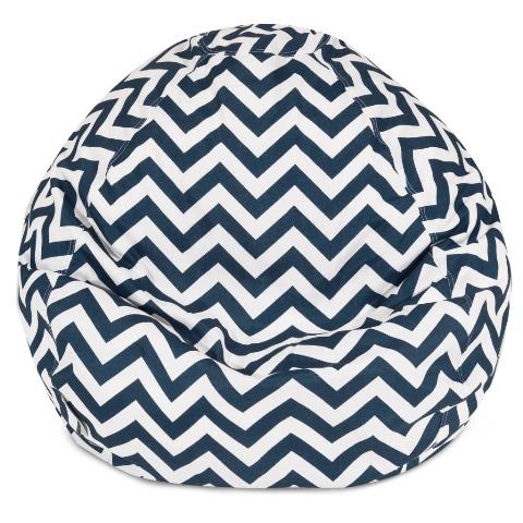 Majestic Home Navy Chevron Small Classic Bean Bag