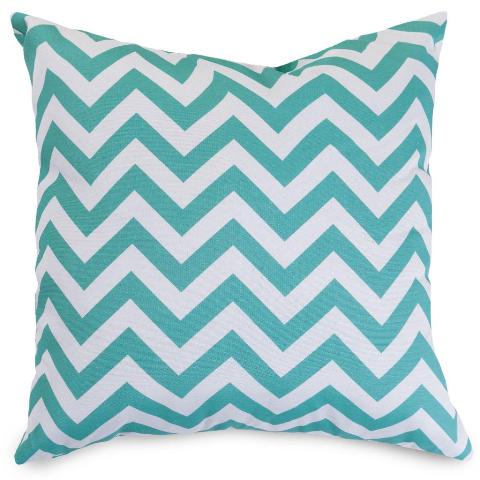 Majestic Home Teal Chevron Large Pillow