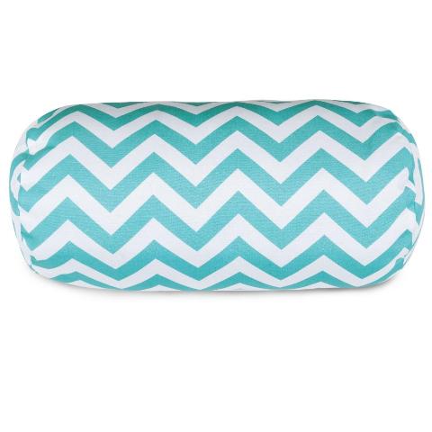 Majestic Home Teal Chevron Round Bolster Pillow