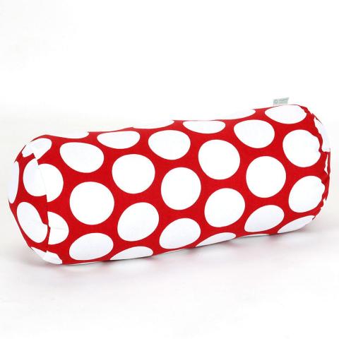 Majestic Home Red Hot Large Polka Dot Round Bolster