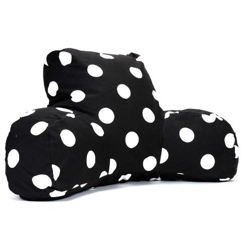 Majestic Home Black Large Polka Dot Reading Bean Bag Pillow
